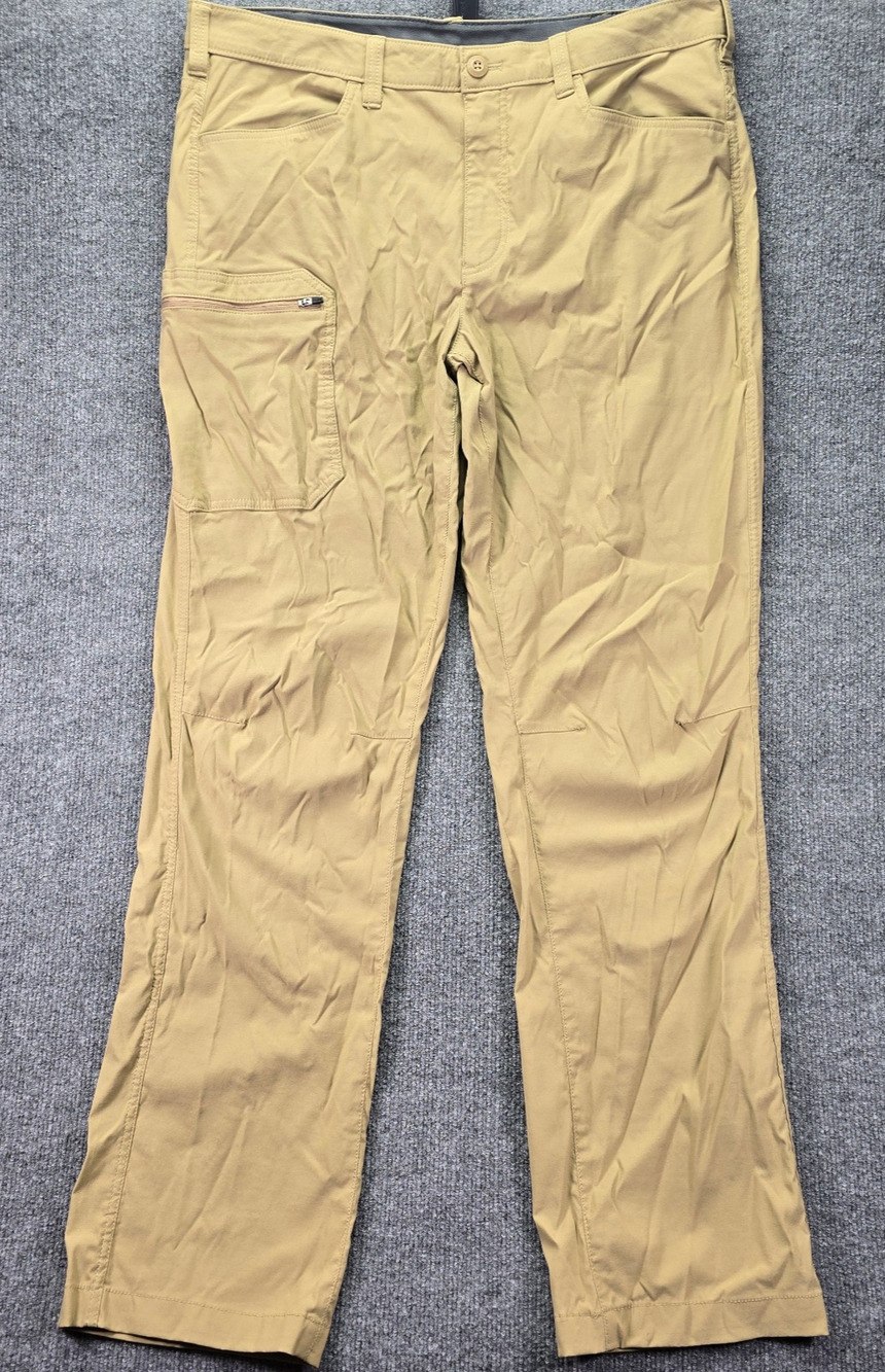 Eddie Bauer Pants Mens 36x34 (36x33) Khaki Tan Hiking Outdoor Nylon Stretch